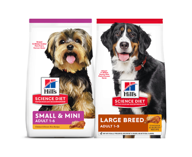 Science Diet for small and large breed 